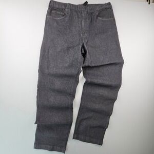 Turtle Bay New York Large Faded Black Elastic Waist Denim Jeans Gorpcore 90s Vin